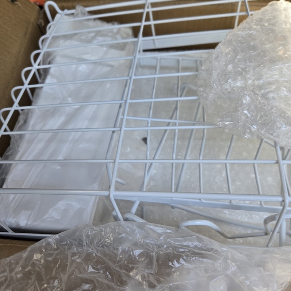 White Dish Drying Rack In Opened Box - Picture 2 of 2